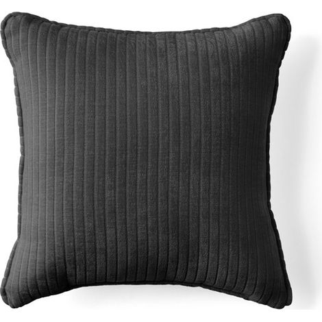 Topaze - coussin - en velours côtelé plat - 40x40 cm - gris (1/4)