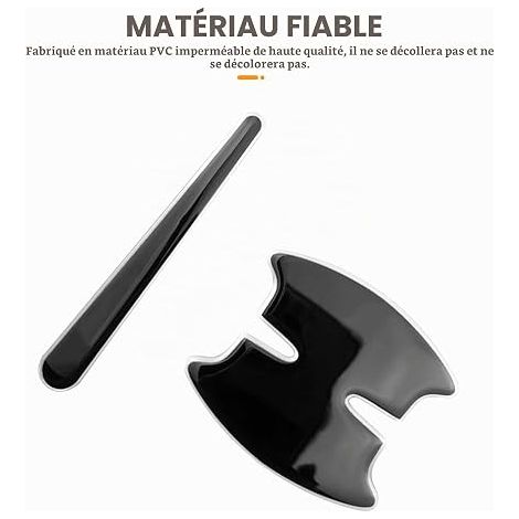 Protection Porte Voiture, Film Autocollant Poignée Portière pour Voiture (Noir) (1/3)