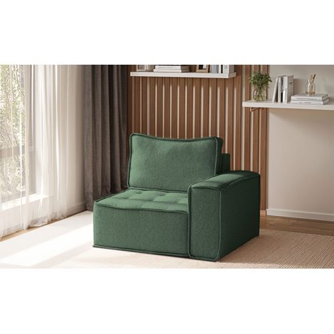 Sessel SANDE 1-Sitzer Modul Stoff Raven Flaschengrün Seite Rechts (1/5)
