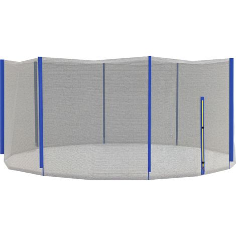 Filet de remplacement pour trampolines Ø 426 cm  8 poteaux droits filet de sécurité pour trampolines. entrée zippée