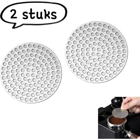 Filtre en 2 pièces - Distributeur d'eau secondaire universel pour cafetière - Feuille frittée - Filtre d'extraction - Filtre externe italien - 53 mm - Argent (1/5)