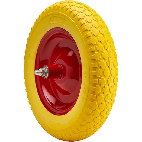 RUOTA X CARRIOLA PU PIENA GIALLA MAURER ASSE 130MM COMEDIL