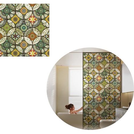 Pellicola decorativa, pellicola per vetrate artistiche, adesivi effetto vetro satinato, pellicola adesiva per la privacy delle finestre, adesivo statico decorativo effetto vetro satinato, 45 x 200 cm (1/5)