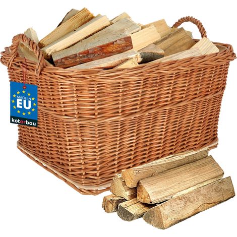KOTARBAU® Panier Osier - 60 x 50 cm - Panier Buche Osier - avec Anse - de Rangement - Naturel - Couleur Naturelle (1/5)