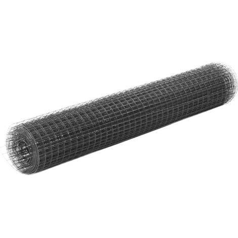 Grillage Acier avec revêtement en PVC 25x1 m Gris (1/4)