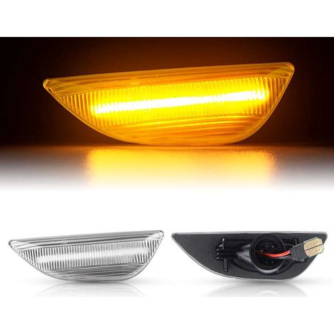 KIT 2 INDICATORI DI DIREZIONE LATERALI A LED COMPATIBILE CON Opel Signum / Opel Vectra C / anno di costruzione 2002-2008 / VETRO GIALLO / LED 6000K EFFETTO XENON / CAN-BUS, PLUG AND PLAY