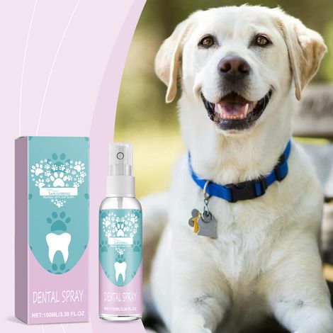 Spray dentaire pour animaux de compagnie, pour nettoyer la bouche des animaux et laisser leurs dents fraîches, brillantes et propres grâce à une pulvérisation douce – 100 ml (1/5)