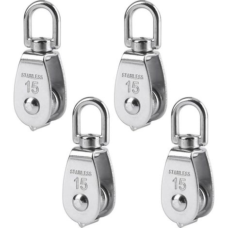 Stück 15-mm-Einzelrollen aus Edelstahl, Heberollen, Tragkraft 35 kg – Silber (1/5)