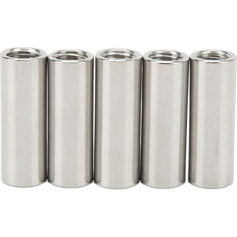 Écrou d'accouplement rond M12, connecteur de tige en acier inoxydable, fixation à filetage femelle, 5 pièces (1/5)