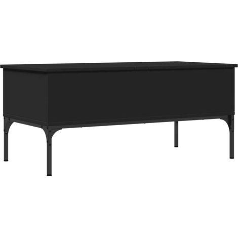 Mesa de centro de diseño moderno y contemporáneo 100 x 50 x 45 cm madera de ingeniería y metal negro DEC039563