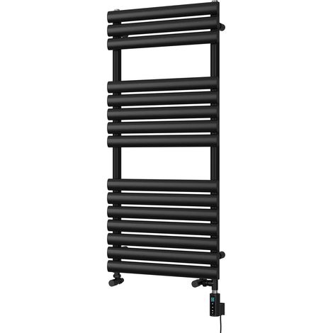 Omeara - Black Dual Fuel Towel Rail H1120mm x W500mm Thermostatic WIFI (1/3)