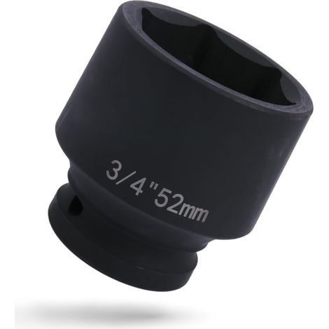 Douille à choc 3/4" 52 mm, hexagonale (6 pans) en acier Cr-V, douille pour visseuse à percussion (1/5)