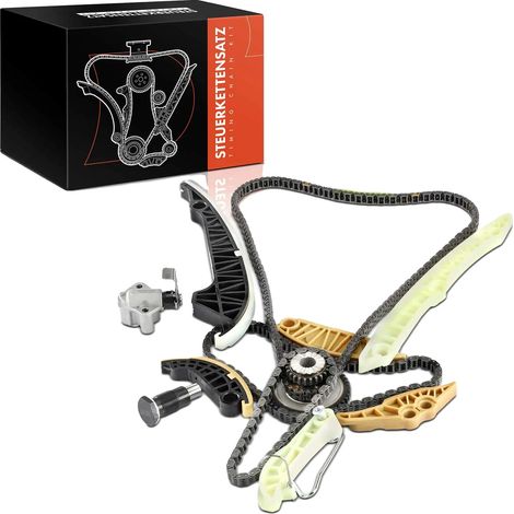 Kit de chaîne de distribution, construction en métal, taille standard, compatible avec Audi A3 A4 A5 A6 Seat Skoda, numéros de pièces interchangeables 06H115225L 06K109158G 06H109158N, conçu pour mote (1/5)