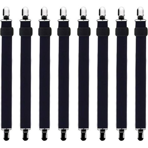 sangles de drap-housse réglables (60 cm à 200 cm), sangles de maintien, adaptées à tous les lits et matelas, noires (1/4)