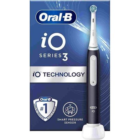 Oral-B iO3 Serie Elektrische Zahnbürste Wiederaufladbar Für Erwachsene Mattschwarz Anzahl der mitgelieferten Bürstenköpfe: 1 Anzahl der Putzmodi: 3