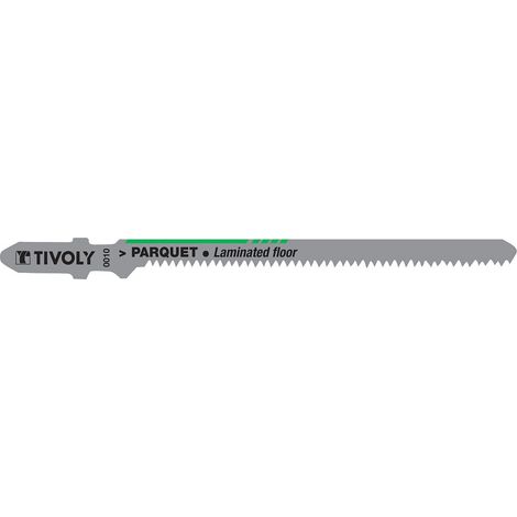 Tivoly • 2 Lames de Scie Sauteuse • Coupe Courbe Précise • Coupe Fine • Coupe Sans Éclats • Longue Durée de Vie • Attache Type T • Pour Parquet (1/2)