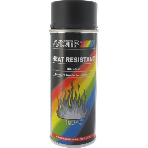 Peinture haute température 800°C noire aérosol 400ml – Résistante à l'essence et aux produits chimiques – Application facile pour métal – Motip (1/4)