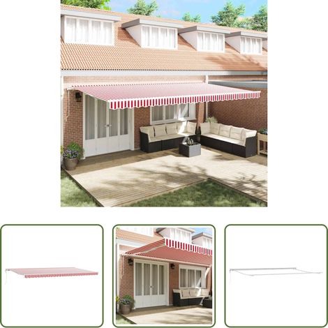 Sonnenschutz - Elektrische ausziehbare Markise Rot und Weiß 600 x 300 cm (1/5)