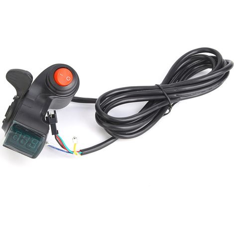 Accélérateur Pouce Vélo Électrique avec Écran LCD et Indicateur de Batterie - Commutateur Alimentation Véhicule Électrique (1/5)
