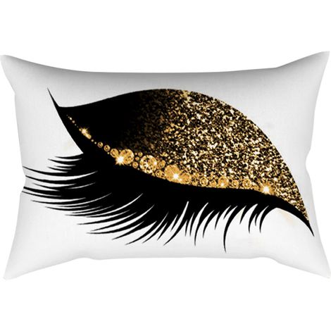 Housse De Coussin Imprimé Sourcils - Polyester Doux Et Durable - Pour Décoration Canapé Salon - 30x50cm (1/5)