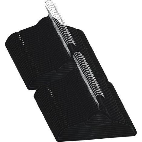 Cintres antidérapants 50 pcs Noir Velours CFW633512 (1/5)
