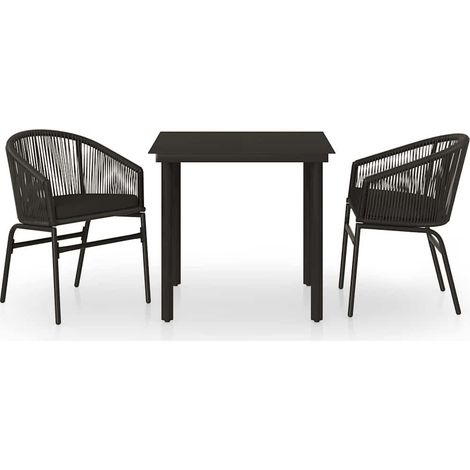 Maison Exclusive - Set Mobili da Pranzo per Giardino 3 pz Nero (1/5)