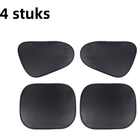 Ensemble de 4 pièces pare soleil pour vitres de voiture film électrostatique noir adsorption protection solaire et isolation thermique rideau pare soleil pour vitres latérales couleur noire (1/5)