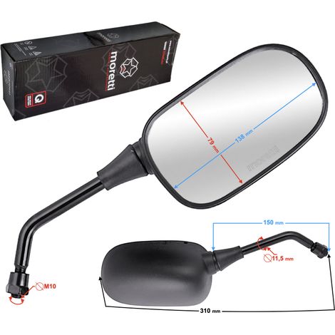 Retrovisores R+R para moto (diámetro de rosca 10mm) con homologación (1/2)