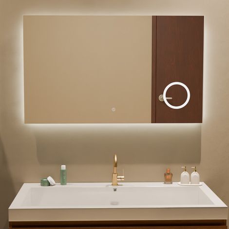 LOMAZOO Miroir de salle de bain rectangulaire avec éclairage -
