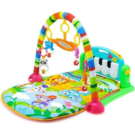 Tapis d'Éveil Musical pour Bébé, Tapis d'éveil et piscine,Transportable, Arches de Jeu, 5 Jouets Amovibles (1/5)