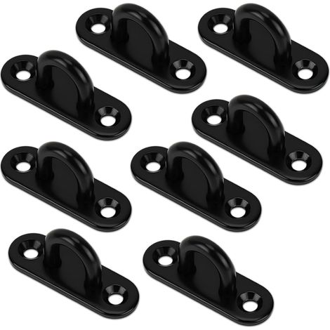 CSPARKV - 8 placas de ojal negras para ganchos de columpio, accesorios para hamacas (1/5)