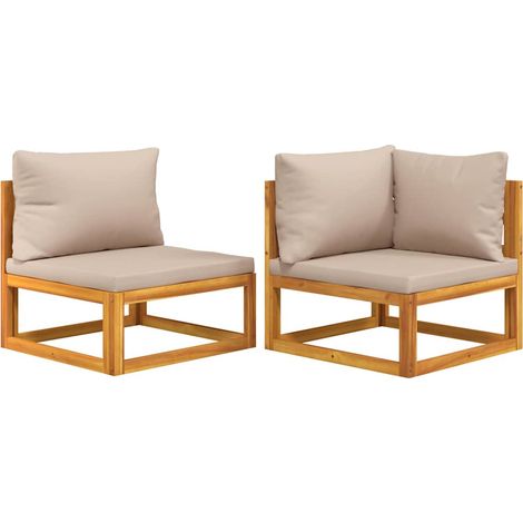 Maison Exclusive - Salon de jardin avec coussins 2 pcs bois massif acacia (1/5)