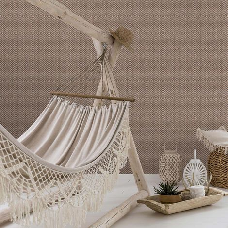Erismann Tapete Kollektion Code Nature 10209-11 Vliestapete Streifen / Wellen 0.53 x 10.05 m Braun Wohnzimmer Flur Büro Küche Wohnräume (1/5)