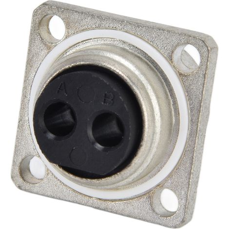 2-poliger elektrischer Steckverbinder, quadratischer Flanschstecker, Schraubmontage, Netzteil C10-730511-Z2P, Industriebuchse. (1/5)