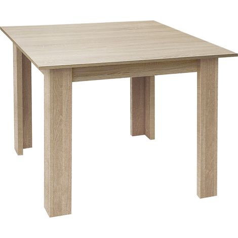 Pegane – Table extensible en bois mélaminé chêne cambrian – Dimensions 90 x 133 cm – Pour repas en famille ou entre amis – Assemblage facile