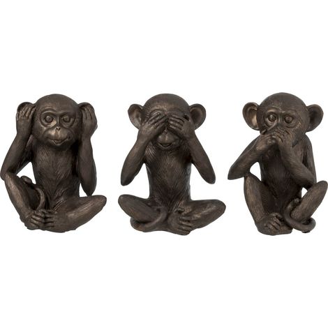 Lot de 3 singes Bryant en Résine