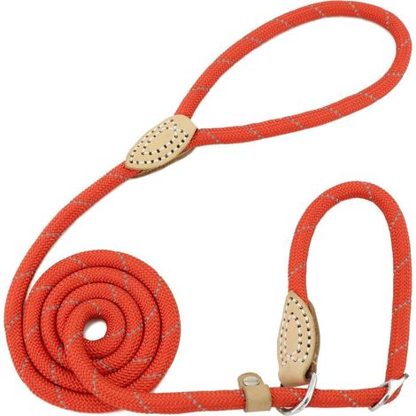 Guinzaglio da addestramento per cani con lazo, guinzaglio riflettente per cani di piccola, media, grande e molto pesante - Diametro 1,5 cm x 120 cm di lunghezza (rosso)