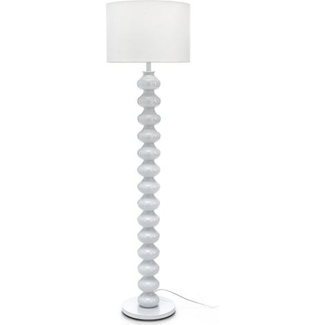 Moderne Stehlampe aus weißem Metall und Stoff 170h Berlin