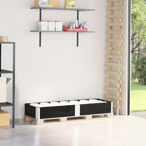 Teenpull – Paletten-Aufsatzrahmen Schwarz 150x50 cm Massivholz Kiefer (1/5)