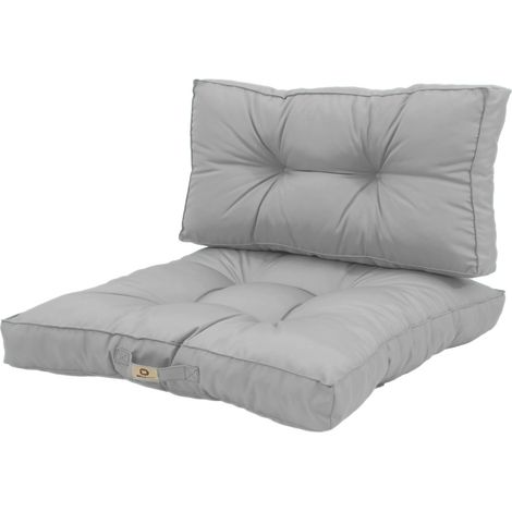 Coussins pour salon de jardin capitonné 60x60cm Gris galet