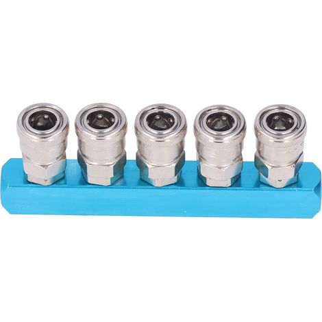 G1/4 Luftverteiler, gerader Verteilerblock für Pneumatikschläuche, Messingverteiler mit SML-5-Anschluss, 5 Ausgänge, für industrielle Anwendungen. (1/5)