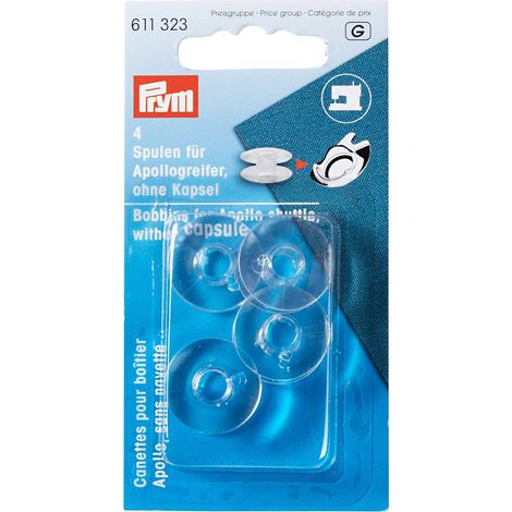 Prym Bobbins, Transparent, ø 20 mm Altezza 10,5 mm, 4 Pezzi (1/2)