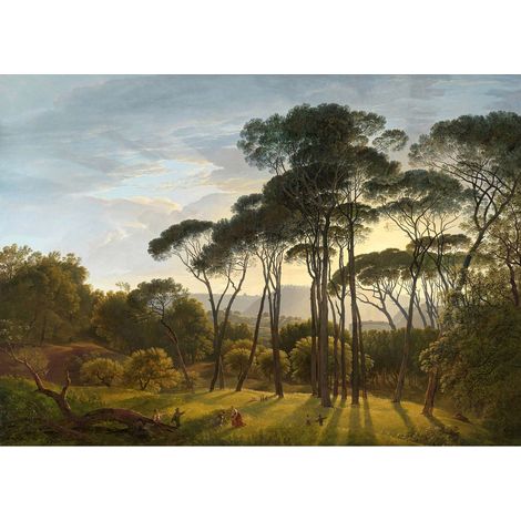 Tableau forêt italie coucher de soleil | Tableau paysage italien idéal salon | Tableau sur toile nature & arbre idéal couloir 0,7 x 0,5 m (1/2)