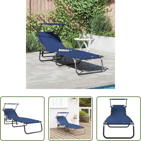 Faltbare Sonnenliege - Klappbare Sonnenliege Blau 190 x 57 x 81 cm Oxford (1/5)