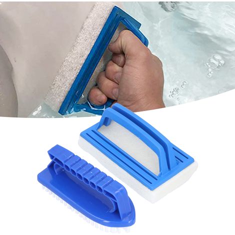 Ensemble de Brosses pour Nettoyage de Piscine Manuelles - Brosse Éponge et Brosse en Plastique pour Entretien Facile des Piscines (1/5)