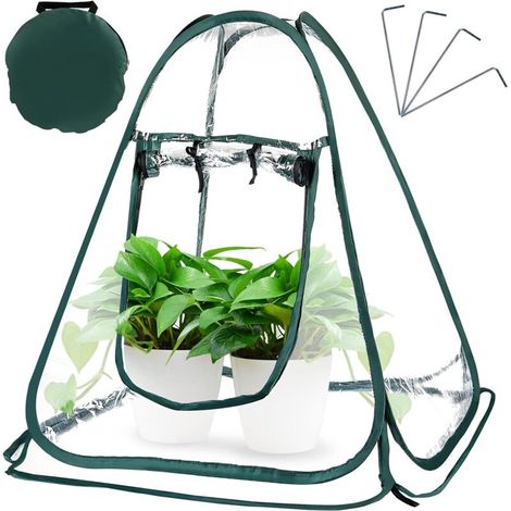 Mini Pop Up Serre, Serre De Jardin Balcon, Mini-Tente De Serre, Serres De Culture En Pvc De Intérieur Ou Extérieur, Tente Fleur Abri Pour Plantes De Jardin 70 X 70 X 80 Cm