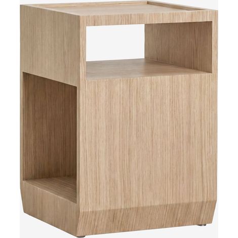Mesa auxiliar cuadrada 35x35 cm en MDF y chapa Brisbane SKLUM       