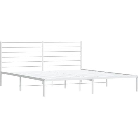 Metal Bed Frame without Mattress with Headboard White 183x213cm vidaXL (1/5)