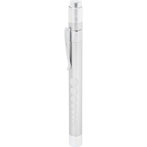 Stylo lampe LED à lumière jaune, tête concave, stylo lampe médical en alliage d'aluminium avec pupillomètre, SilverYMMR (1/5)