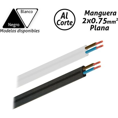 Manguera eléctrica plana 2x0.75mm2 Negro/Blanco H05W-F Negro/Blanco H05W-F